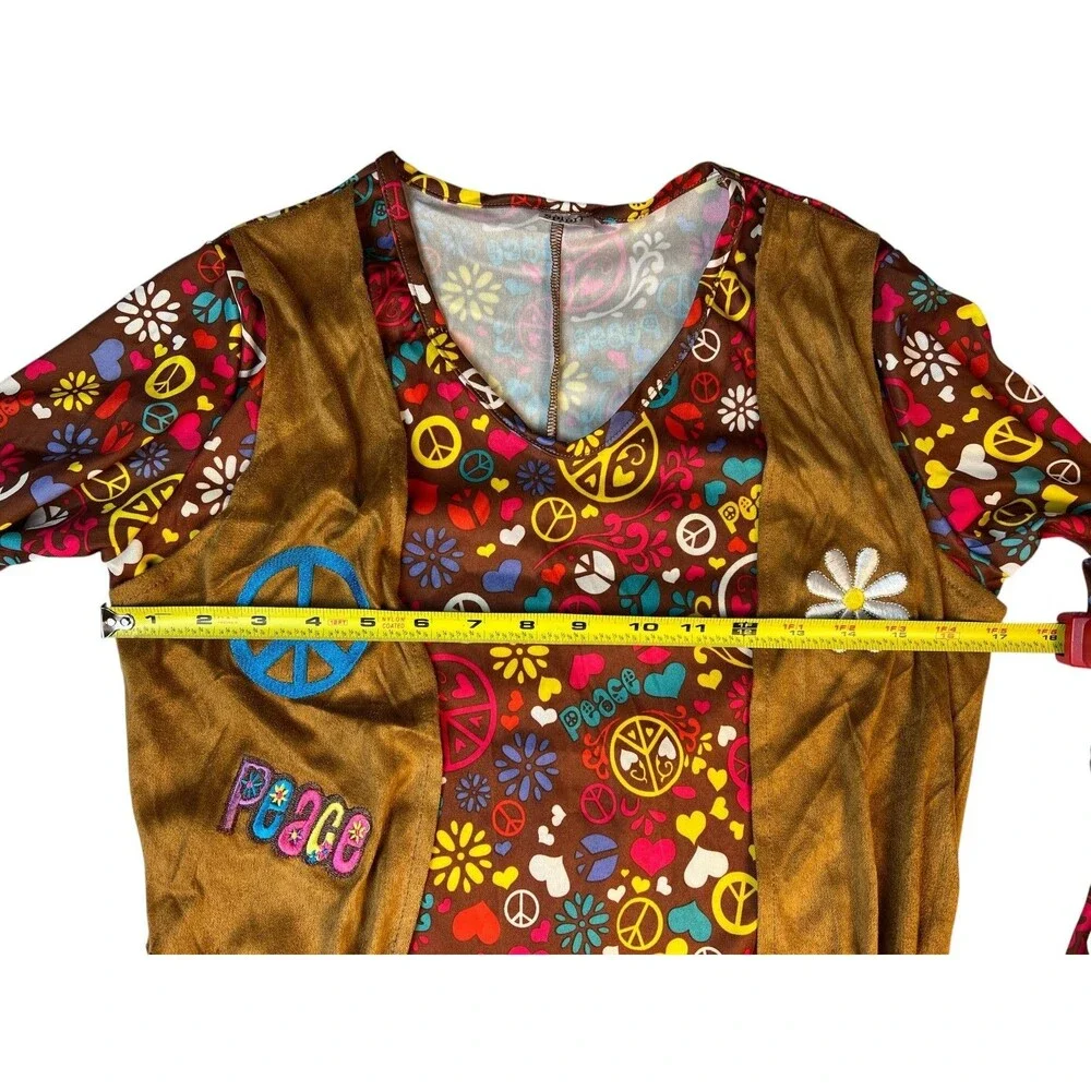 Spirit Women's Peace & Love Hippie Halloween Costume  S / M (2-8)  Party 70s - Picture 6 of 10